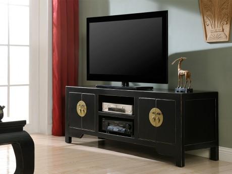 Meuble TV FOSHAN - 4 portes & 2 niches - Bois dor