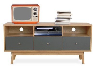 Meuble TV design scandinave 3 tiroirs Skoll