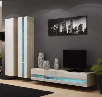Meuble TV CHELSEA chêne blanc