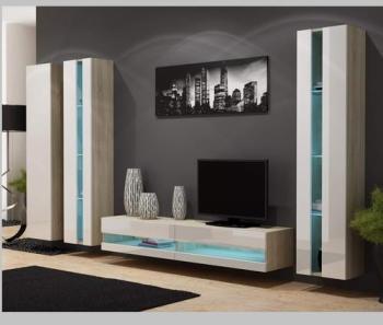 Meuble TV TOKIO chêne blanc