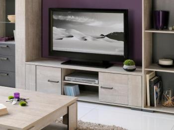 Meuble tv-hifi TRAVIS gris loft/gris ombre