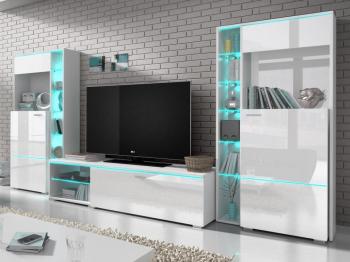 Mur tv-hifi ANIMAL 3 portes blanc sans led Mur tv-hifi ANIMAL 3 portes