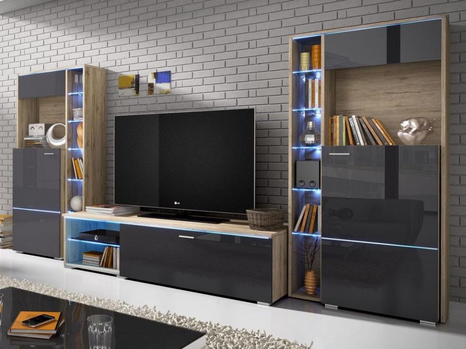 Mur tv-hifi ANIMAL 3 portes sanremo sans led