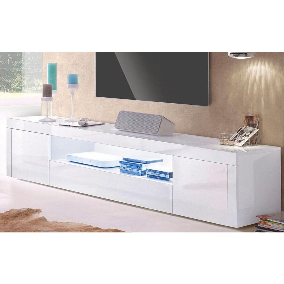 Buffet Bas Banc Tv 2 Portes + Niche + Tiroir, Larg