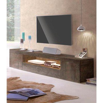 Buffet Bas Banc Tv 2 Portes + Niche + Tiroir, Larg