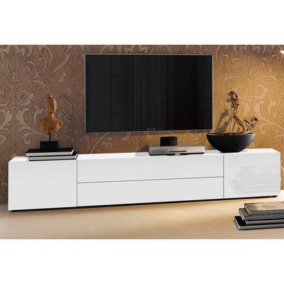 Meuble Tv Bas 2 Portes + 2 Tiroirs Centraux, L 200