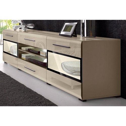 Buffet Bas Vitrine Design 2 Portes + 2 Tiroirs + 2