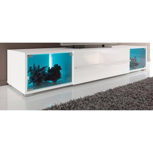 Meuble Bas Tv 2 Vitrines + 1 Abattant, Haute Brill