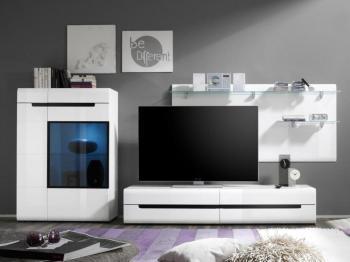 Mur tv-hifi 03 HERCULE blanc sans led