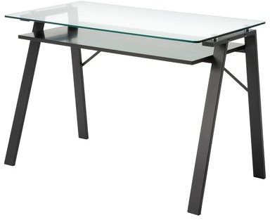 Bureau Alghero - Verre / Acier - Noir