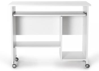 Bureau informatique à roulettes L90cm - WATCH Blan