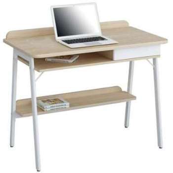Bureau Informatique aspect bois de chêne blanc - CT-3581 Bureau Informatique aspect