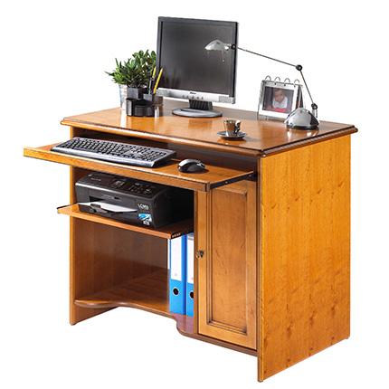 Meuble informatique teinte merisier