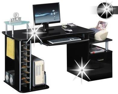 Bureau Informatique très brillant noir S-202A 736 Bureau Informatique très brillant