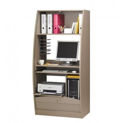 Armoire Informatique Paris Taupe Galbée Largeur 80