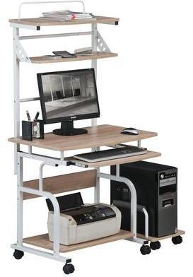 Bureau Informatique Roulant Aspect bois de chêne CT-7800AF Bureau Informatique Roulant