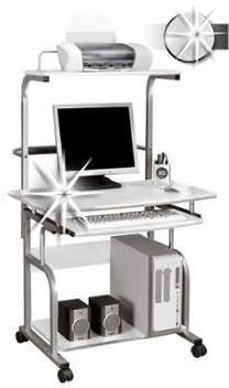 Bureau Informatique Roulant très brillant blanc CT-7800 Bureau Informatique Roulant