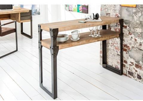 Console design en bois massif blanc d acacia Indus