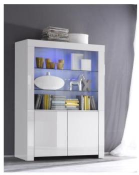Vitrine laqué blanc 1 porte