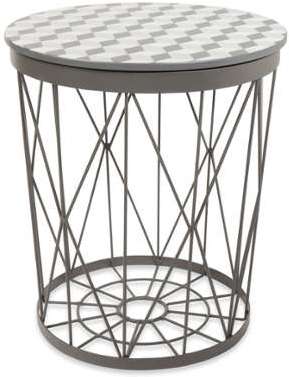 Bout de canapé en métal gris L 36 cm TALY