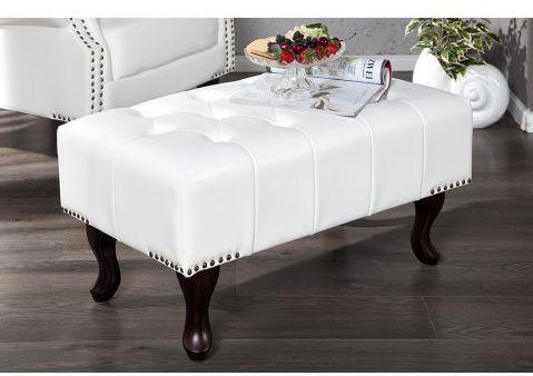 Pouf géant baroque capitonné William blanc
