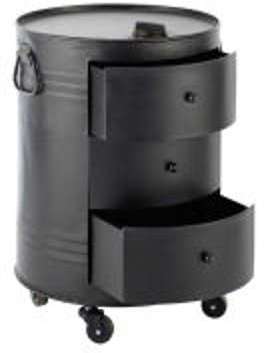 Bout de canapé bidon en métal noir L 42 cm CLARK