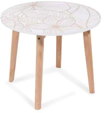 Bout de canapé en bois blanc D 50 cm ACARA