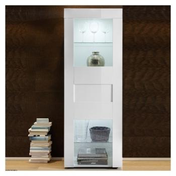 Vitrine blanc laqué brillant design OKLAND