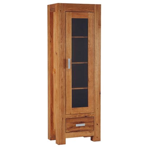 Vitrine chêne massif huilé 1 porte Ewit1