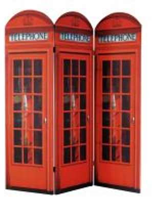 Paravent en bois rouge L 150 cm CABINE UK