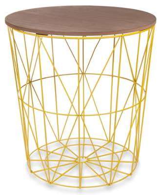 Bout de canapé en métal jaune D 40 cm ZIGZAG