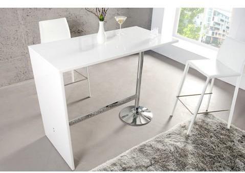 Table de Bar design blanc laqué Célastam 120 cm Table de Bar design blanc