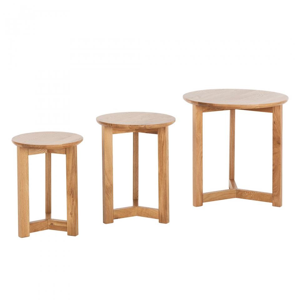 Table gigogne Past (lot de 3) - Chêne massif