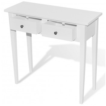 VidaXL Coiffeuse en bois blanche avec deux tiroirs