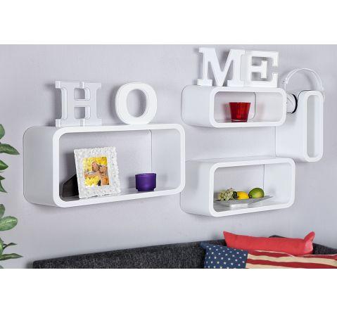 Étagère murale design - Set de 4 Cube rectangle bl