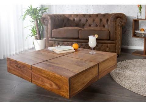 Table basse design carrée en bois sheesham Jaipur