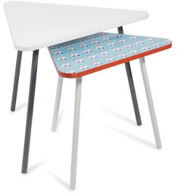 2 bouts de canapé en bois blanc/bleu L 46 et L 56