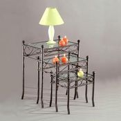 Ensemble de 3 tables gigognes REVA en Fer forgé +