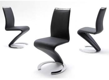 Chaise design simili cuir noir Parker II