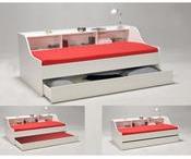 Lit gigogne 90x190cm +niches de rangement PALERME