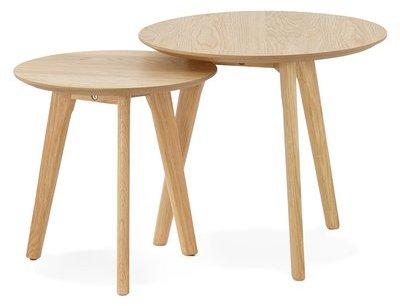 Tables gigognes ronde GABY en bois naturel
