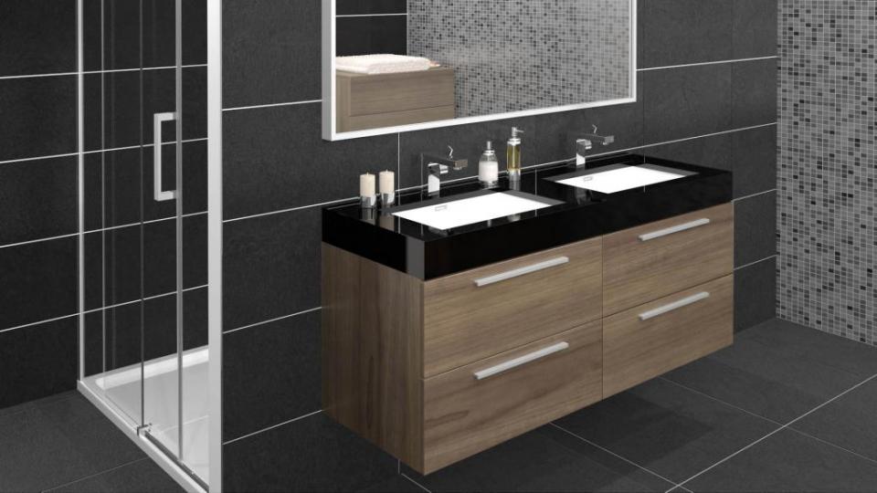 Meuble de salle de bain double vasque 138 cm Azzur