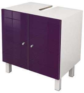 Meuble sous-lavabo SORAMENA coloris aubergine Meuble sous-lavabo SORAMENA