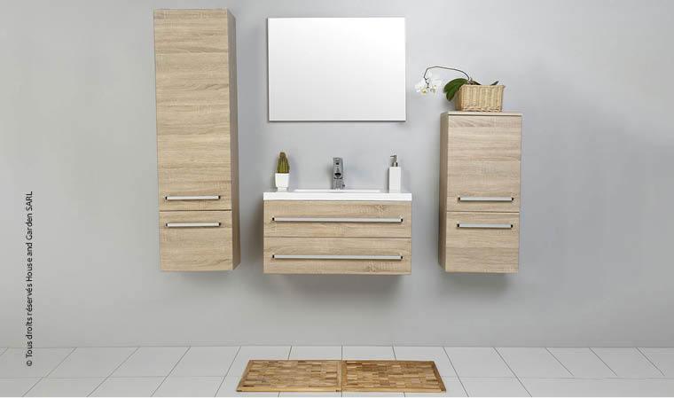 MEUBLES SALLE DE BAIN FINITION CHÊNE AVEC VASQUE 8