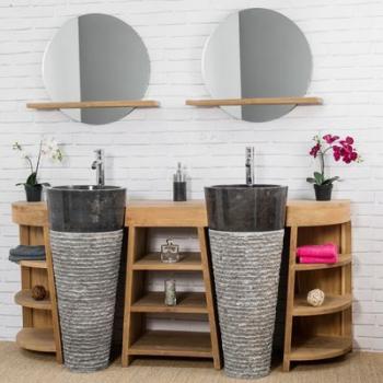 Meuble de salle de bain en teck Florence double 180cm Meuble de salle de bain en