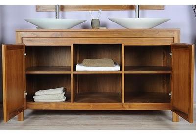 Ensemble salle bain teck 140 grey naturel