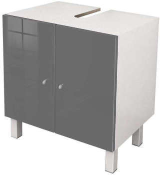 Meuble sous-lavabo SORAMENA coloris gris Meuble sous-lavabo SORAMENA