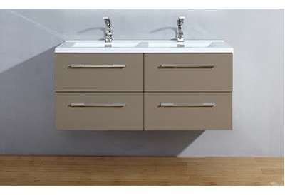 Meuble double vasque 120cm Saturn 2 0 Taupe sans miroir Meuble double vasque 120cm