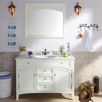 Salle de bain 120cm baroque en bois massif laqué A