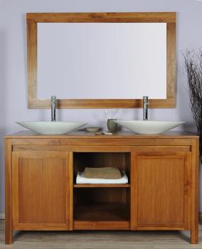 Meuble salle de bain teck 140 grey naturel